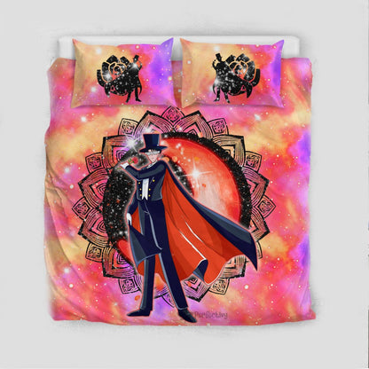 Sailor Moon Bedding Set Tuxedo Mask Henna Flower Pattern Duvet Covers Red Unique Gift