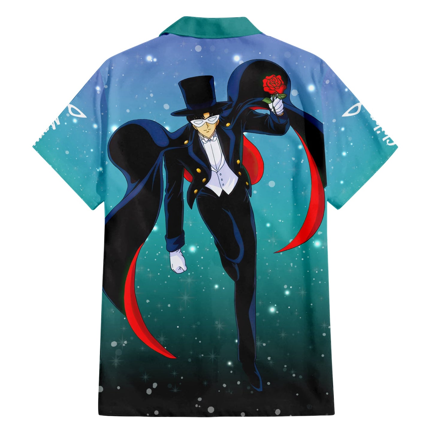 Sailor Moon Hawaii Shirt Sailor Moon Tuxedo Mask Graphic Hawaiian Shirt Black Blue Unisex
