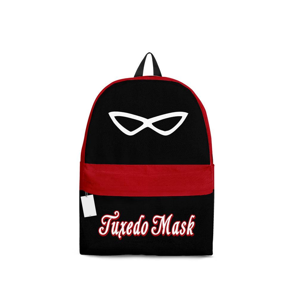 Sailor Moon Backpack Tuxedo Mask Character Details Pattern Backpacks Black Red