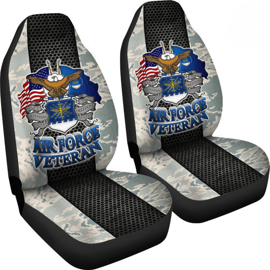 Veteran Car Seat Covers Air Force Veteran Symbol Camo Pattern Seat Covers Black Gray