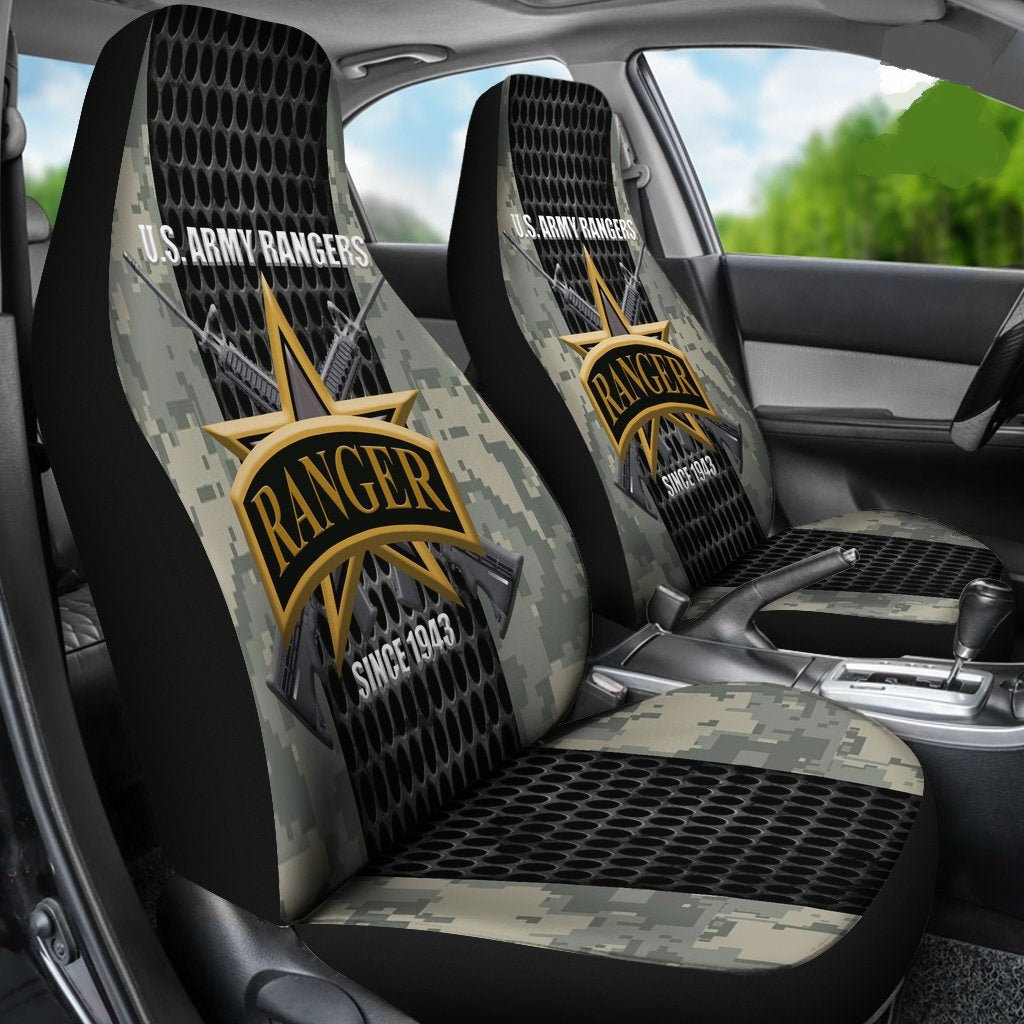 Veteran Car Seat Covers US Army Rangers Symbol Since 1943 Seat Covers Black Gray