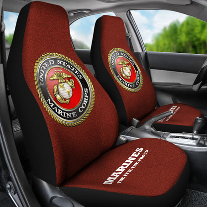 Veteran Car Seat Covers US Marine Corps Symbol The Few The Proud Seat Covers Red