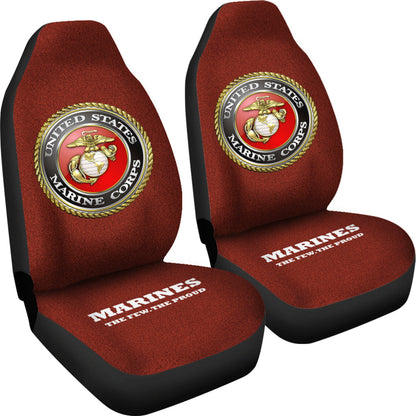 Veteran Car Seat Covers US Marine Corps Symbol The Few The Proud Seat Covers Red