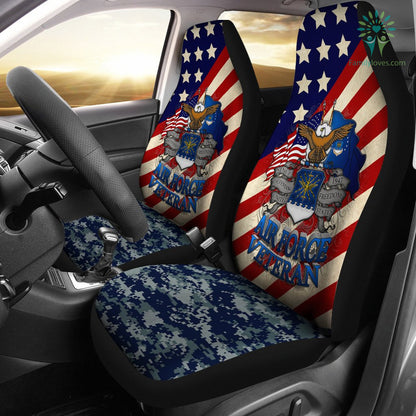 Veteran Car Seat Covers Air Force Veteran Symbol Camo Pattern Seat Covers Blue Red