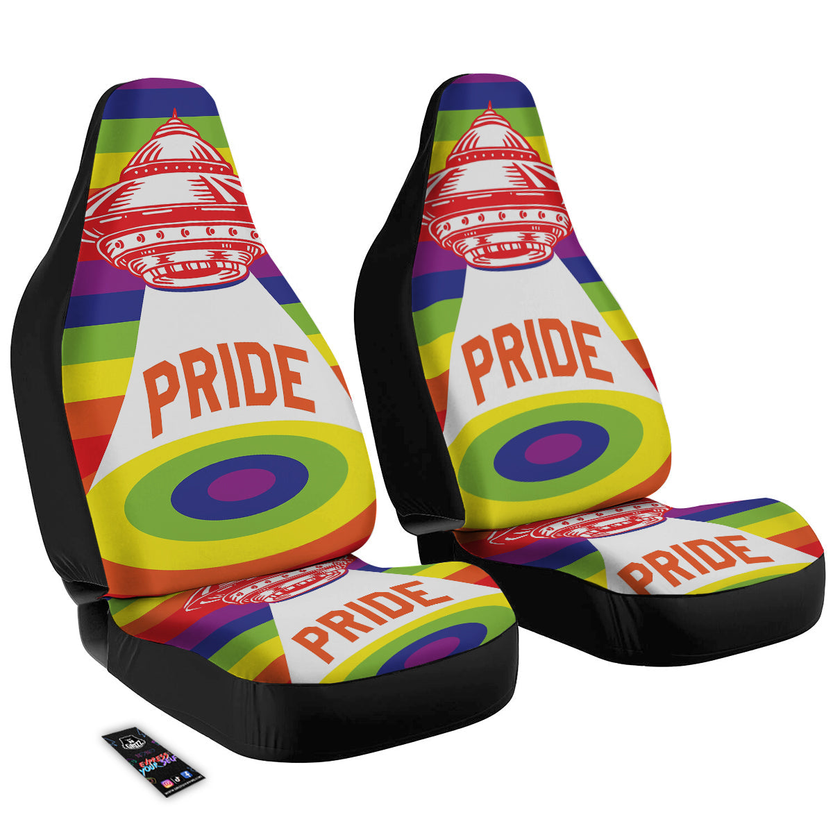LGBT Car Seat Covers UFO LGBT Pride Pattern Seat Covers Colorful