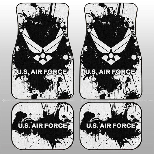 Veteran Car Mats US Air Force Plashing Paint Pattern Car Floor Mats Black Gray