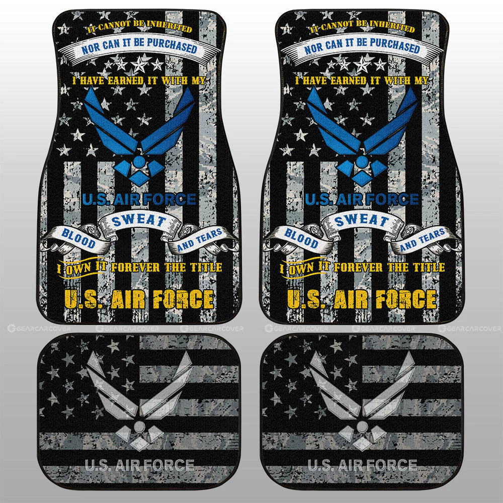 Veteran Car Mats I Own It Forever The Title US Air Force Car Floor Mats Black Blue