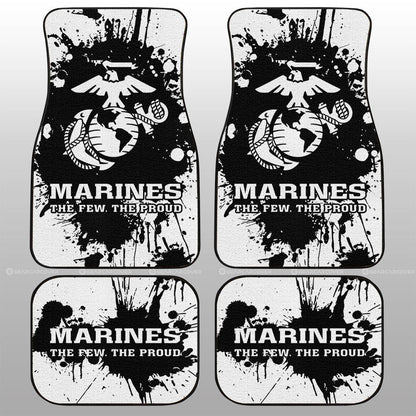 Veteran Car Mats US Marine Corps Plashing Paint Pattern Car Floor Mats Black White