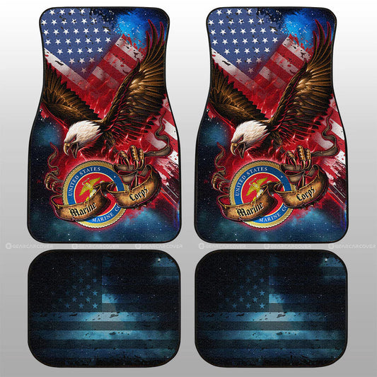 Veteran Car Mats US Marine Corps Symbol Eagle Graphic Car Floor Mats Blue Red