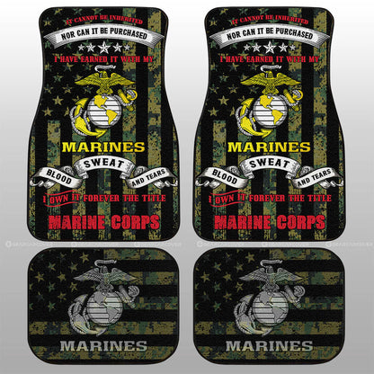 Veteran Car Mats I Own It Forever The Title Marine Corps Car Floor Mats Black Green