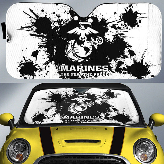 Veteran Car Sun Shade US Marine Corps The Few The Proud Winshield Sun Shade Black White