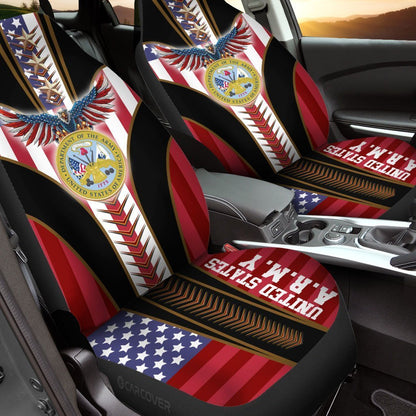 Veteran Car Seat Covers United States Army Symbol American Flag Seat Covers Red