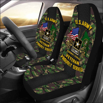 Veteran Car Seat Covers US Army Personal Courage Veteran Proudly Served Seat Covers Green Black