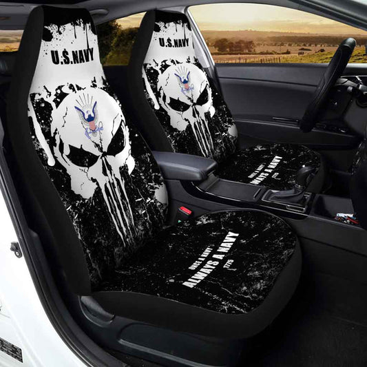 Veteran Car Seat Covers Once A Navy Always A Navy 1775 Seat Covers Black White