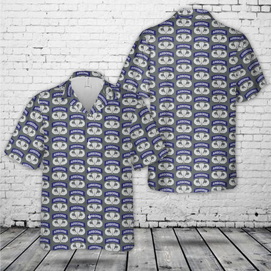 US Airborne Parachutist Wings with Jump Wings Hawaiian Shirt