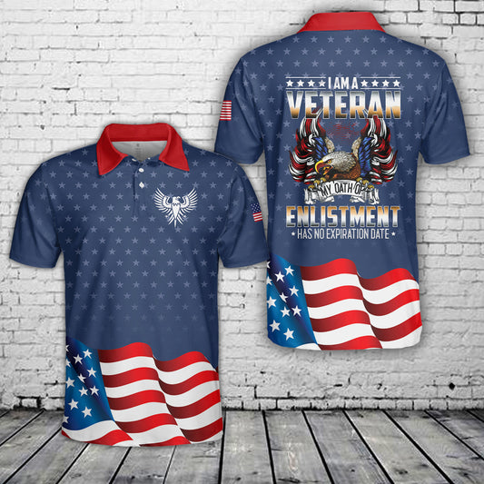 Veteran Polo Shirt My Oath Has No Expiration Date Boys Polo Shirts Blue