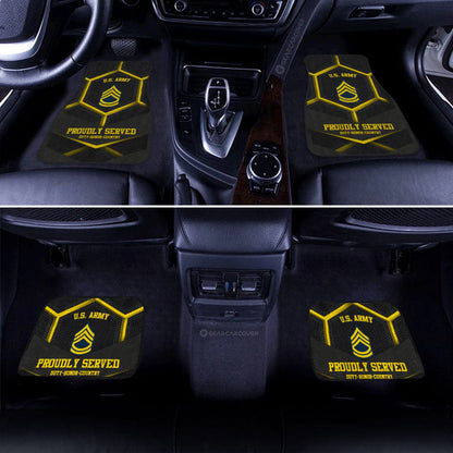 Veteran Car Mats US Army Proudly Served Duty Honor Country Car Floor Mats Black Yellow