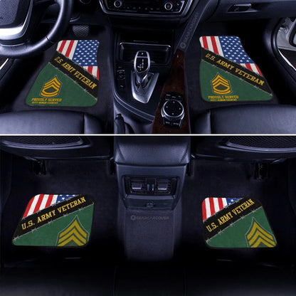 Veteran Car Mats US Army Veteran Proudly Served Duty Honor Country Car Floor Mats Colorful