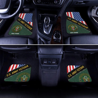 Veteran Car Mats US Army Veteran Strong American Flag Car Floor Mats Colorful