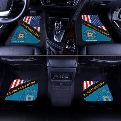 Veteran Car Mats US Coast Guard Veteran Always Ready Car Floor Mats Blue