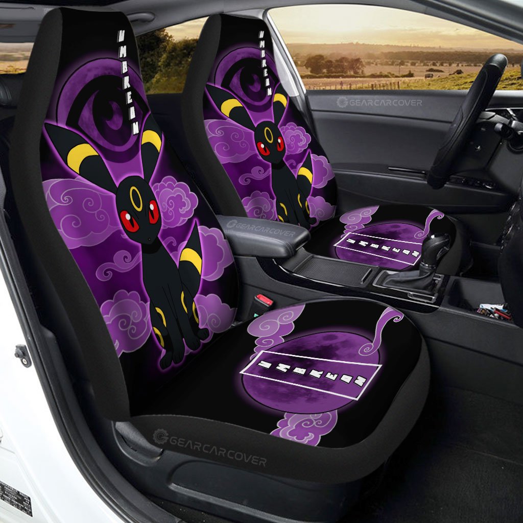 PKM Car Seat Covers PKM Umbreon Smoke Pattern Seat Covers Black Purple