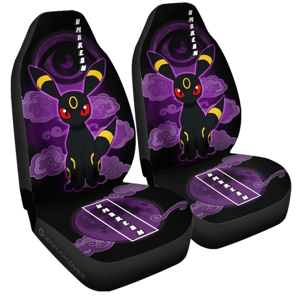 PKM Car Seat Covers PKM Umbreon Smoke Pattern Seat Covers Black Purple