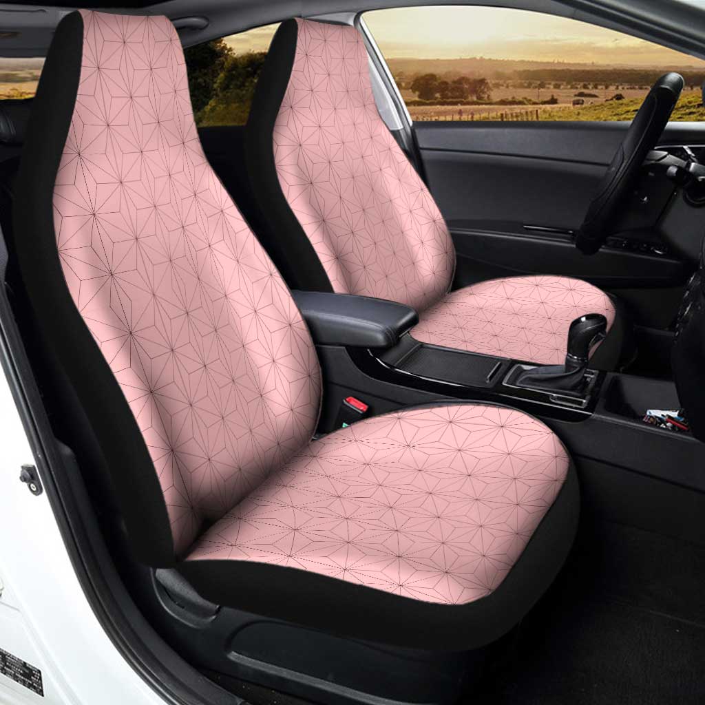 Demon Slayer Car Seat Covers Uniform Nezuko Pattern Seat Covers Pink