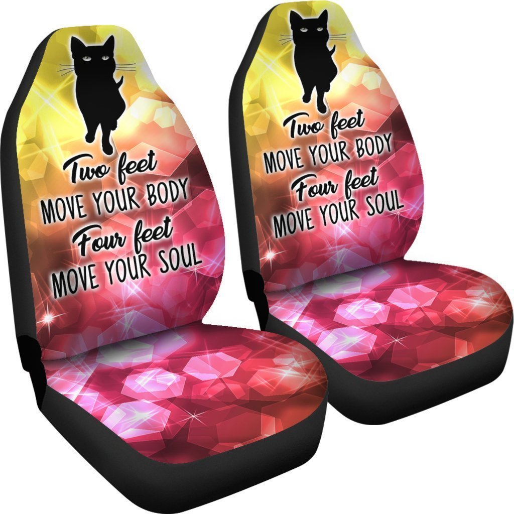 Cat Car Seat Covers Two Feet Move Your Body Seat Covers Pink Yellow