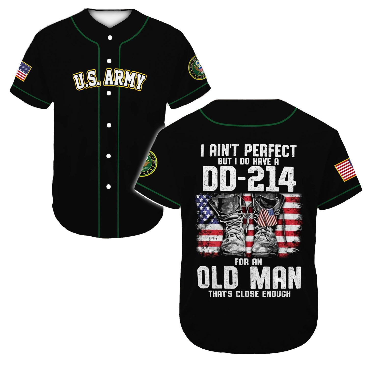 Veteran Baseball Jersey I Do Have A DD-214 Veteran Army Jersey Shirt Black White Unisex Adult New Release