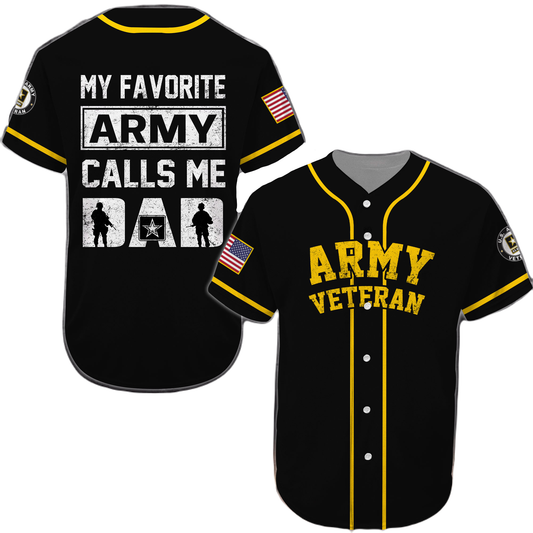 Veteran Baseball Jersey My Favorite Army Calls Me Veteran Army Jersey Shirt Black Unisex Adult New Release