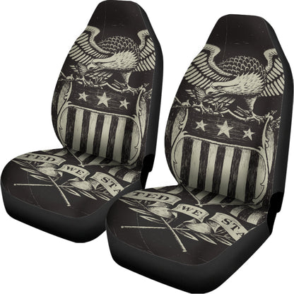 Veteran Car Seat Covers United We Stand American Flag Vintage Seat Covers Black