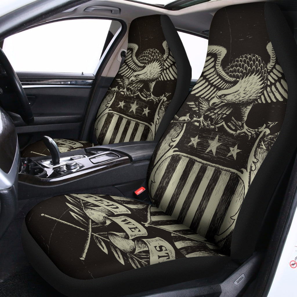 Veteran Car Seat Covers United We Stand American Flag Vintage Seat Covers Black