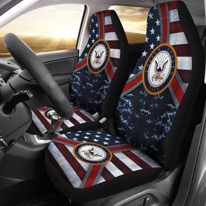 Veteran Car Seat Covers US Navy American Flag Camo Pattern Seat Covers Blue Red