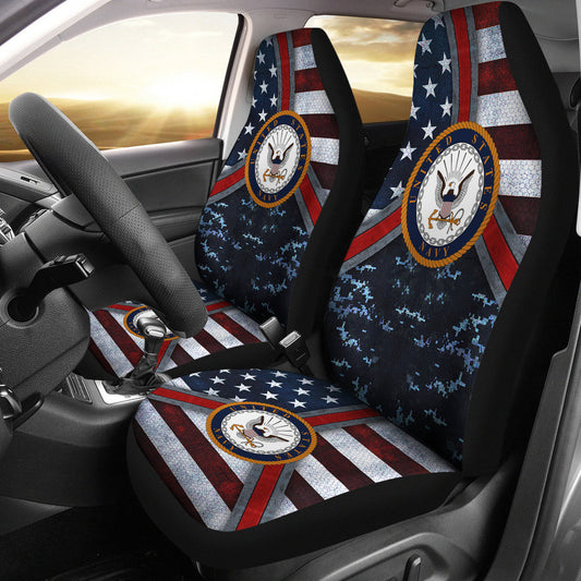 Veteran Car Seat Covers US Navy American Flag Camo Pattern Seat Covers Blue Red