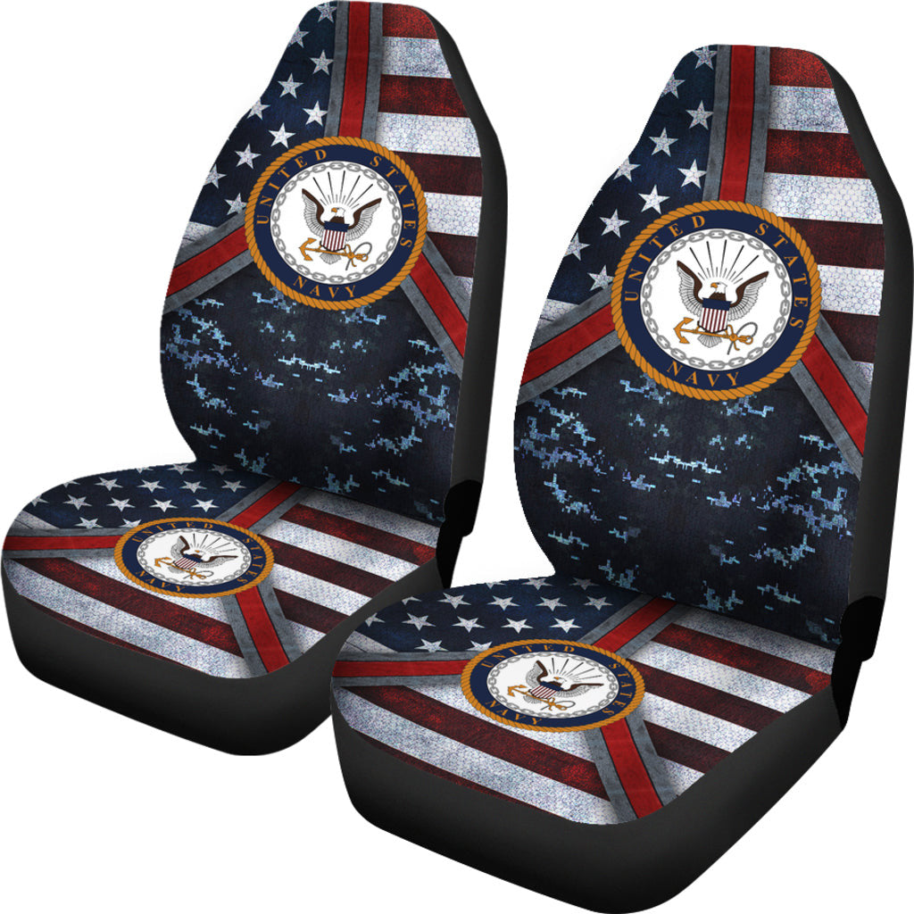 Veteran Car Seat Covers US Navy American Flag Camo Pattern Seat Covers Blue Red