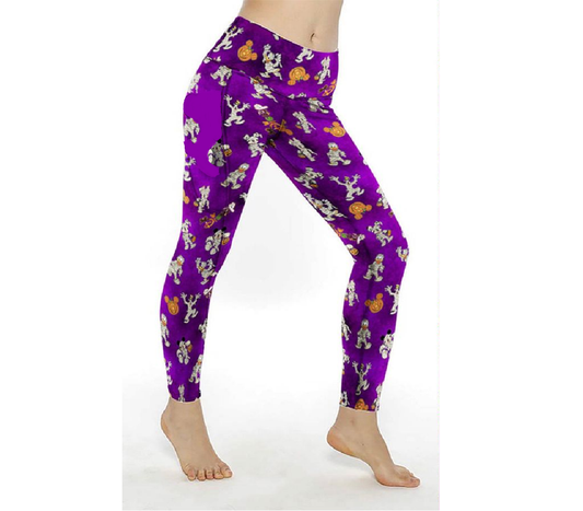 DN Leggings DN Halloween Character Pattern High Waisted Legging Purple For Women