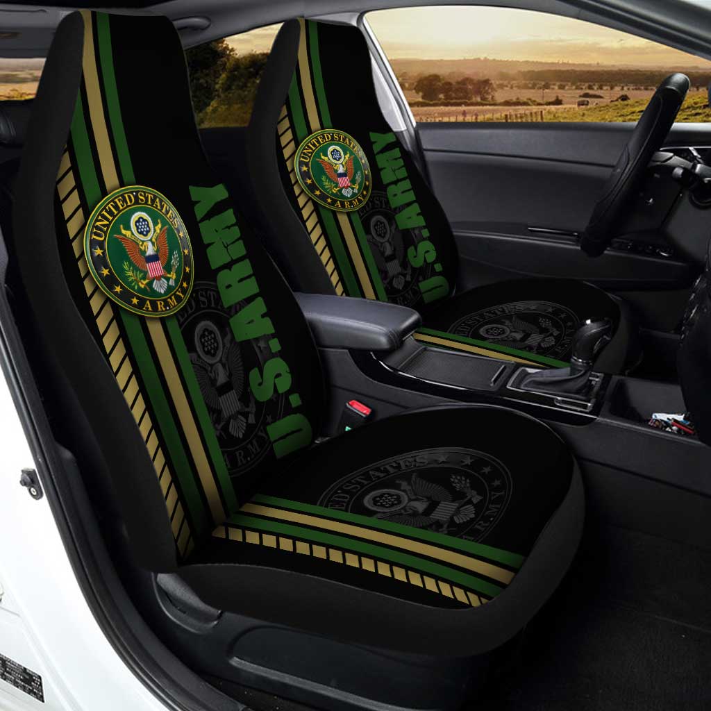 Veteran Car Seat Covers United States Army Symbol Pattern Seat Covers Black Green