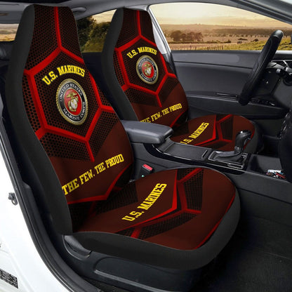 Veteran Car Seat Covers US Marine Corps The Few The Proud Seat Covers Red