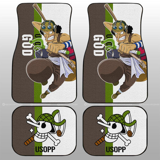 One Piece Car Mats One Piece Usopp God Jolly Roger Symbol Car Floor Mats Colorful