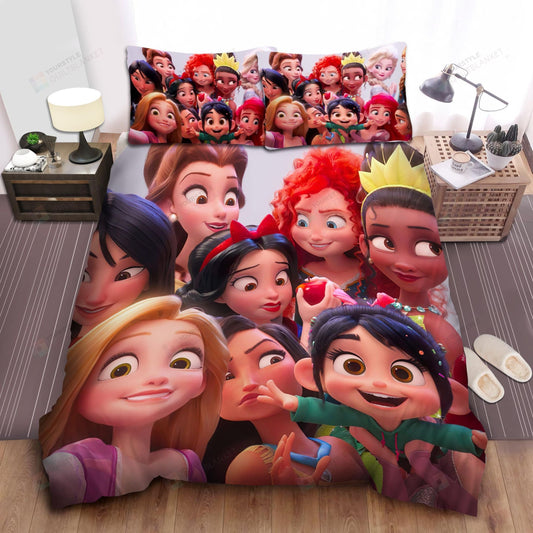 DN Bedding Set DN Princesses Meet Vanellope Duvet Covers Colorful Unique Gift