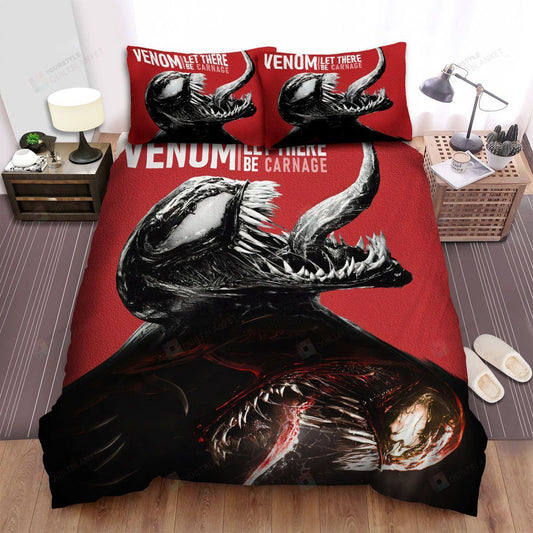 Venom Bedding Set MV Venom And Carnage Monster’s Tongue Duvet Covers Black Red Unique Gift