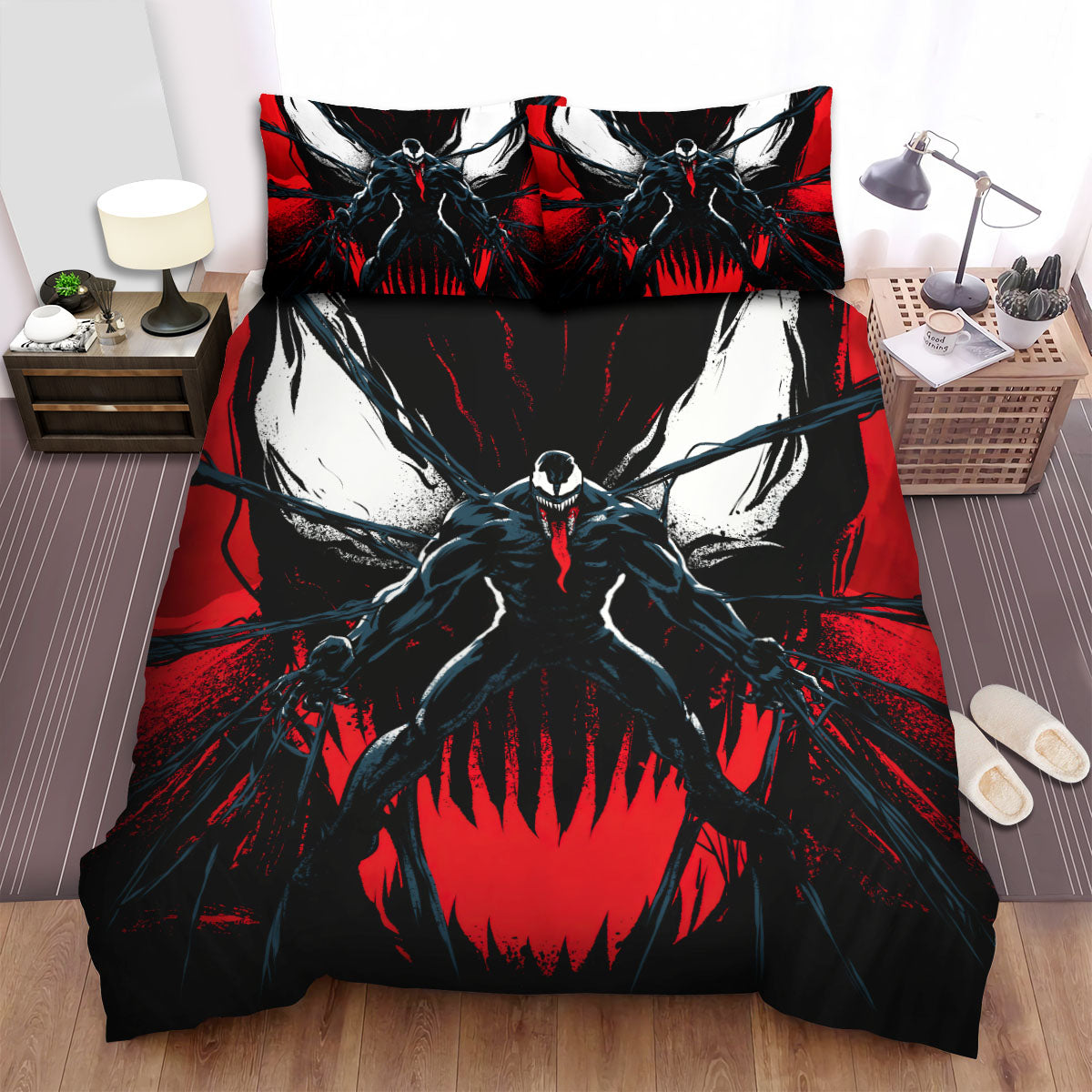 Venom Bedding Set MV Venom And Carnage Duvet Covers Black Red Unique Gift