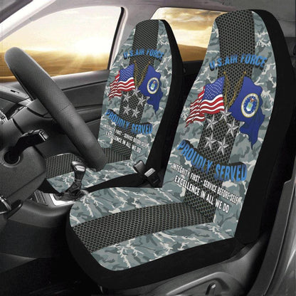 Veteran Car Seat Covers US Air Force Proudly Serve Camo Pattern Seat Covers Blue Gray