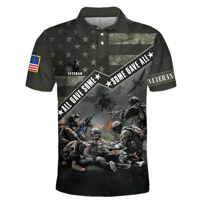 Veteran Polo Shirt All Gave Some Some Gave All Boys Polo Shirts Black