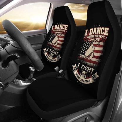 Veteran Car Seat Covers I Dance Where The Devil Walks Seat Covers Black