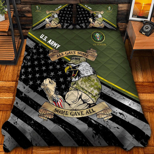 Veteran Bedding Set US Army All Gave Some Some Gave All Duvet Covers Black Green Unique Gift