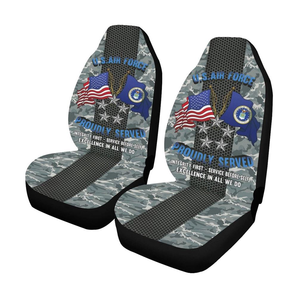 Veteran Car Seat Covers US Air Force Proudly Serve Camo Pattern Seat Covers Blue Gray