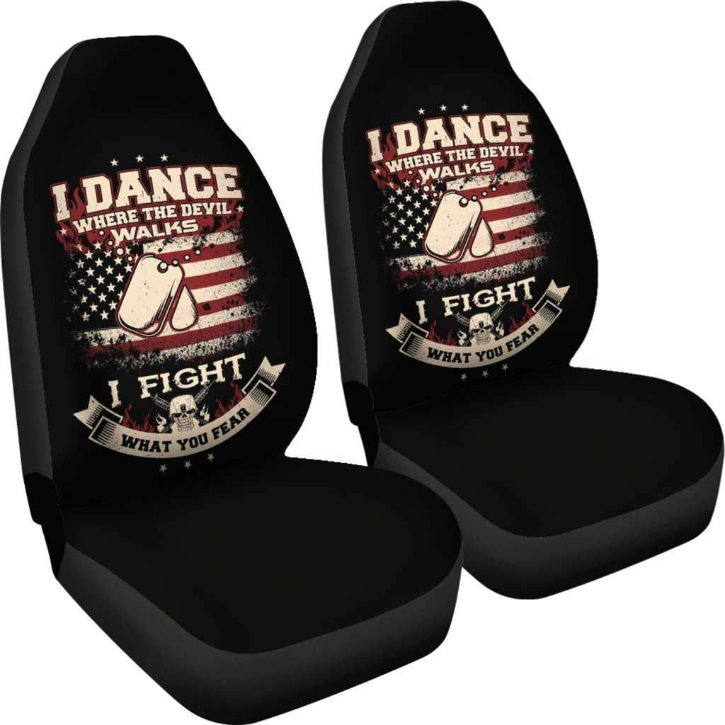 Veteran Car Seat Covers I Dance Where The Devil Walks Seat Covers Black