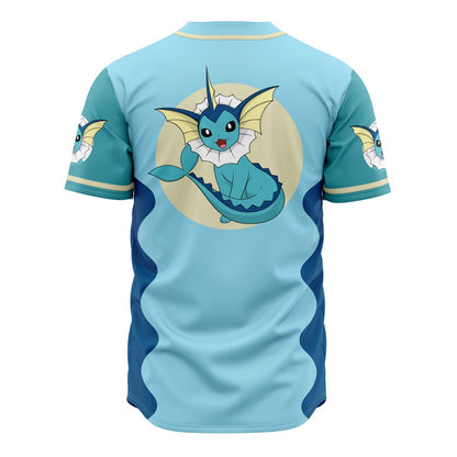 PKM Baseball Jersey Vaporeon Eeveelution PKM Jersey Shirt Blue Unisex Adult New Release