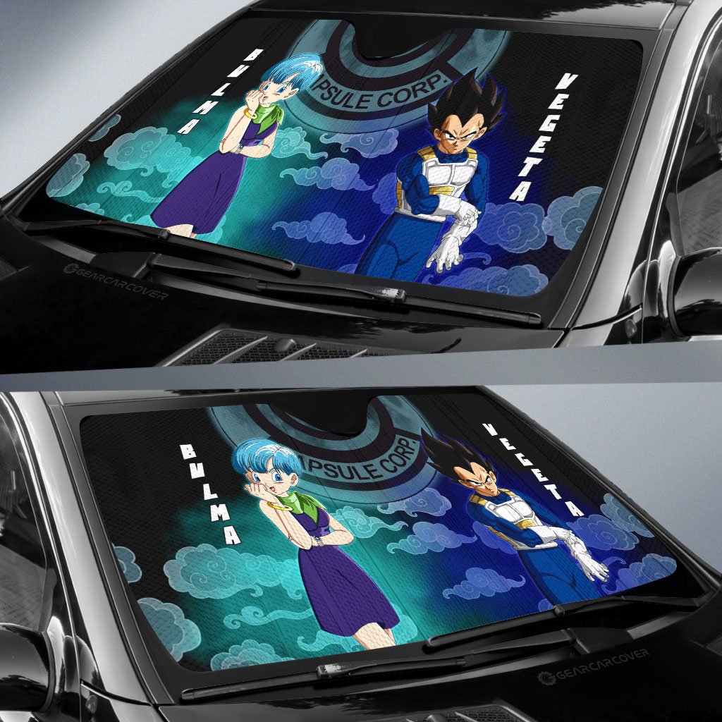 Vegeta And Bulma Car Sunshade Custom Car Accessories